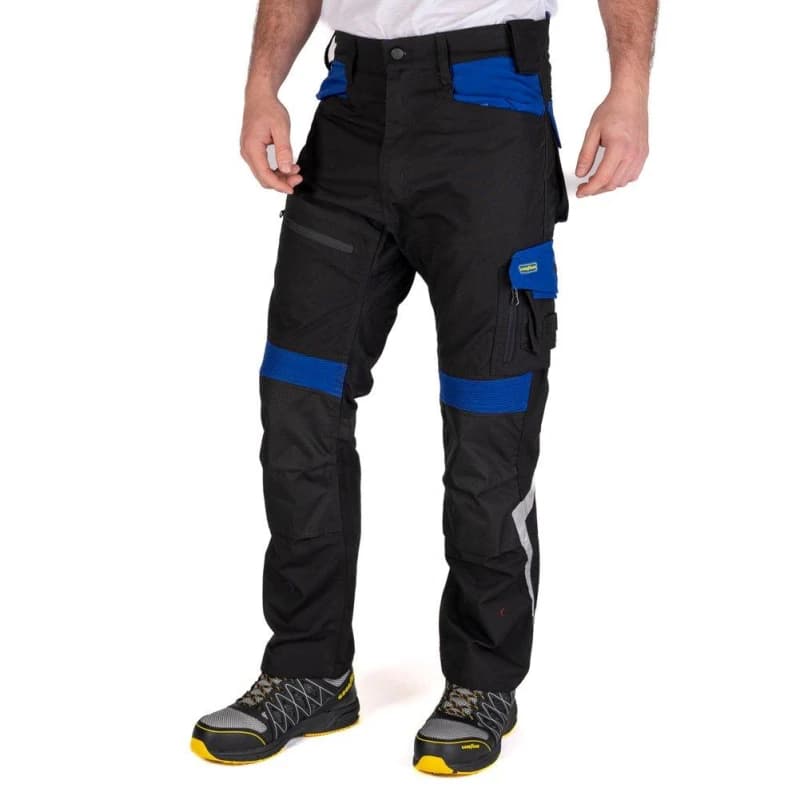 Goodyear Flex Knee Reflective Multi Tool Cargo Trousers Black