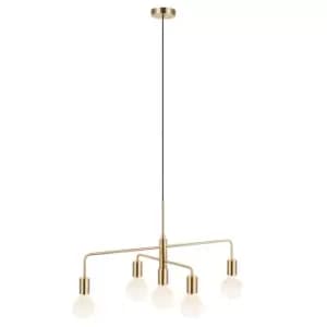 Gloom Multi Arm Pendant Ceiling Light Brass, E27