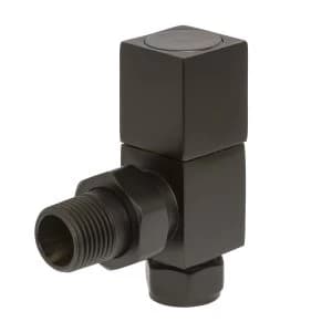 Heating Style Square Angled Radiator Valves - Black