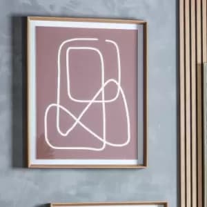 Astor Line Drawing Framed Art Pink/White