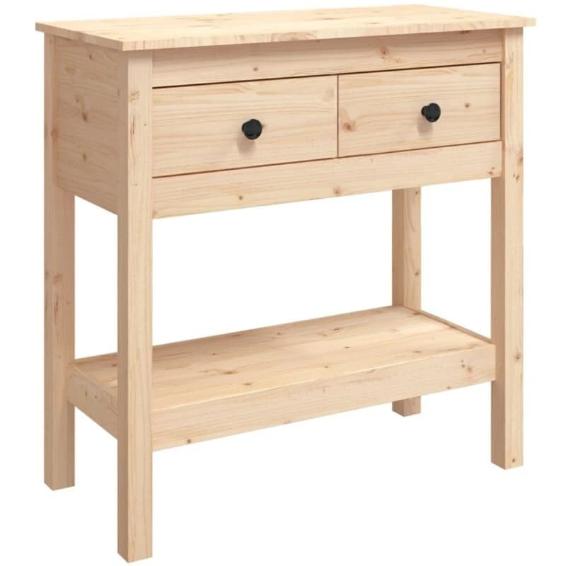 Vidaxl Console Table 75X35X75cm Solid Wood Pine, Brown 814619
