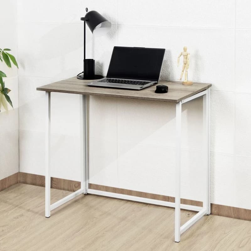 Unbranded Folding Table: Compact, Stylish, Industrial Multipurpose Desk with Space-Saving Storage - White