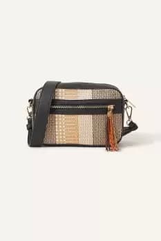 Raffia Stripe Cross-Body Bag