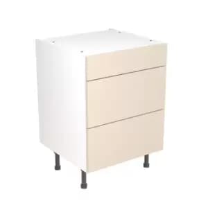 KitchenKIT Slab 60cm 3-Drawer Unit - Matt Cashmere