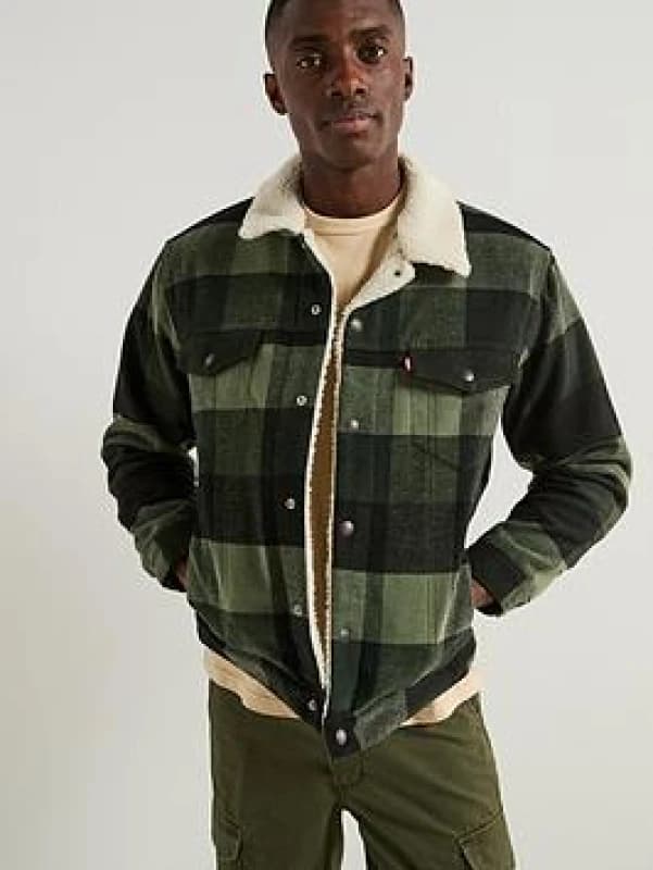 Levis Relaxed Fit Plaid Jacket Laredo S