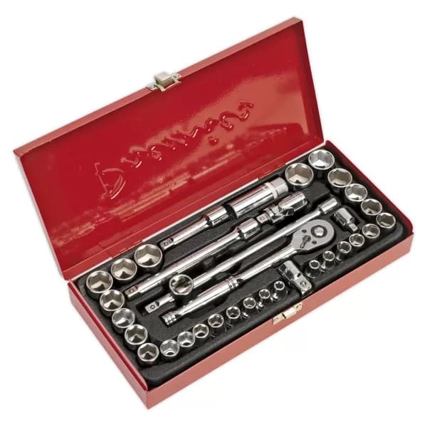 Sealey AK691 Socket Set 35pc 3/8Sq Drive 6pt WallDrive® - DuoMetric®