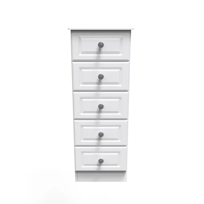 Ready Assembled 2 U Kendal 5 Drawer Tallboy (Ready Assembled) White