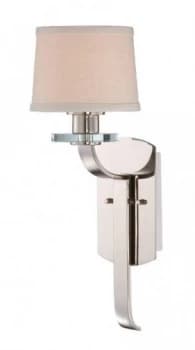 1 Light Indoor Candle Wall Light Imperial Silver with Shade, E27