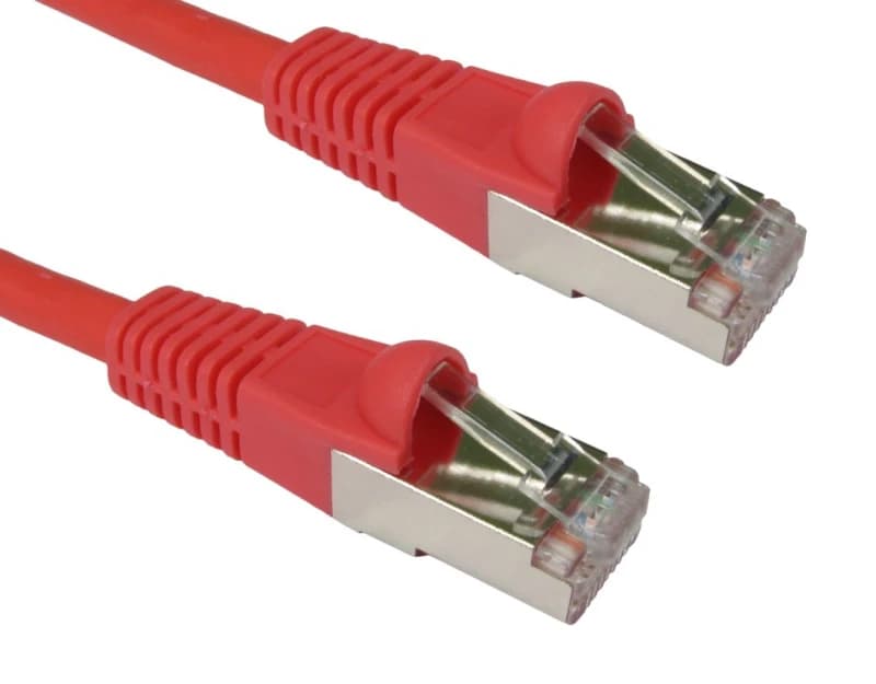 Cables Direct 2m CAT6a. M - M networking cable Red S/FTP (S-STP)