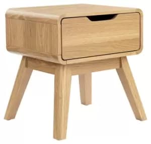Niva 1 Drawer Bedside Table - Oak