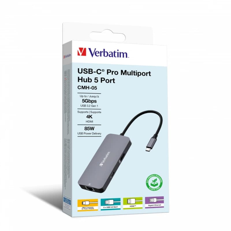 Verbatim CMH-05 USB Type-C 5000 Mbps Silver