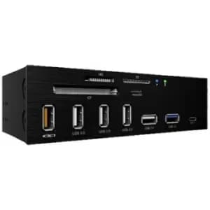 ICY BOX IB-867a External memory card reader microSD, SD, USB-C , USB 3.2 1st Gen (USB 3.0), USB 2.0 Black