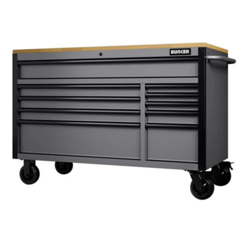 Bunker 10 Drawer Workbench Tool Roller Cabinet 31760 Colour: Black / Light Grey