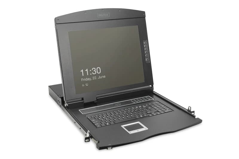 Digitus 19" HD LCD KVM console. 1-port VGA. US keyboard