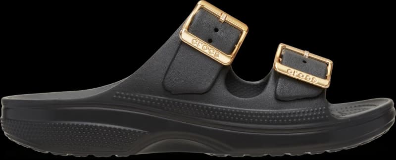 Crocs Women Metallic Buckle Saturday Sandals Black 9