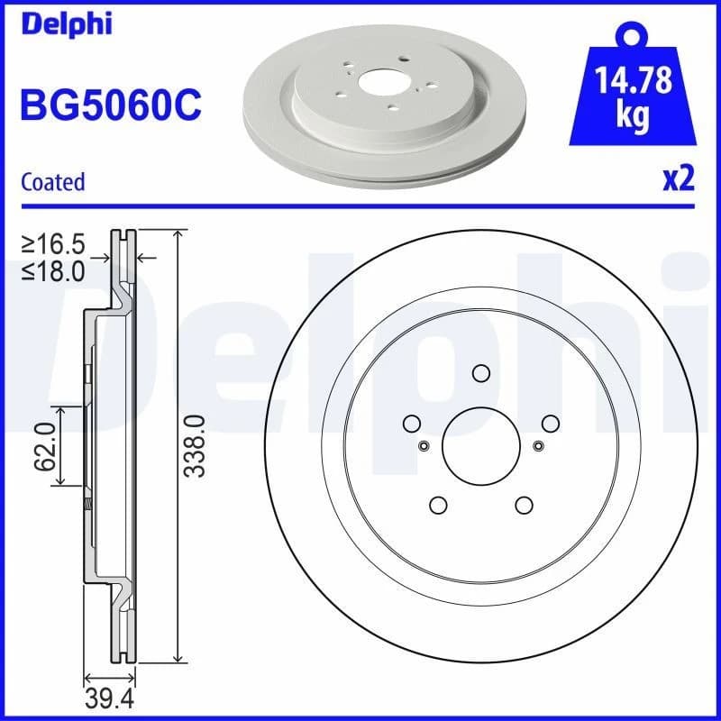 DELPHI Brake disc DELPHI BG5060C