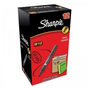 Papermate Permanent Marker Chisel Black W10 - 12 Pack