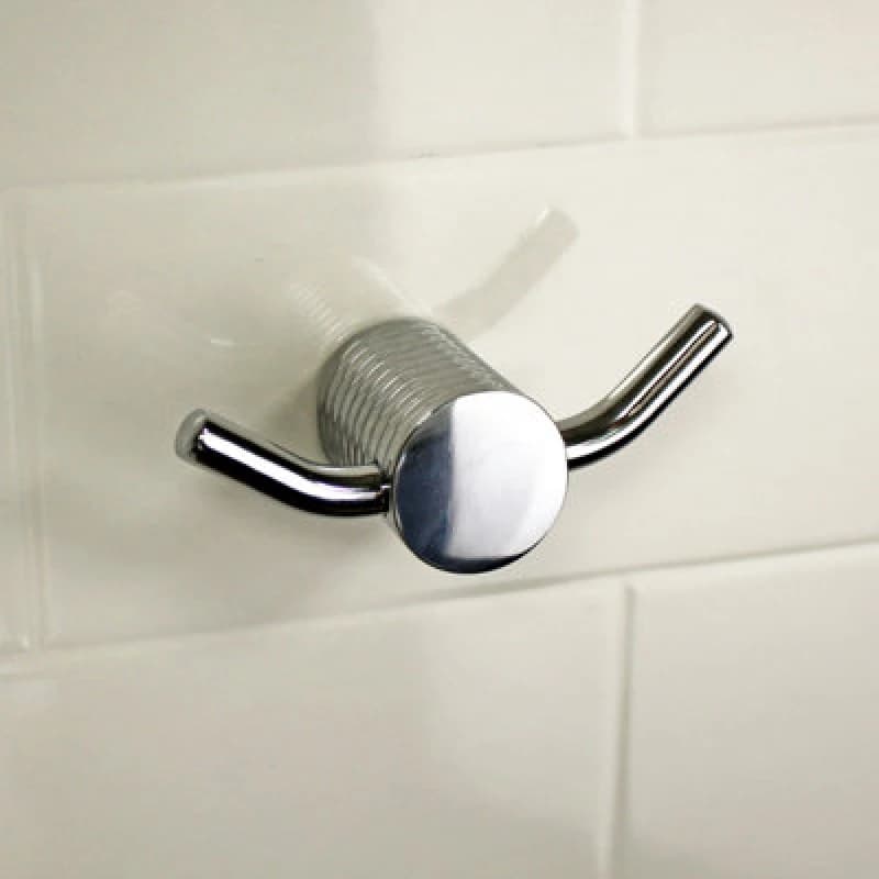 Showerdrape Vitality Chrome Stainless Steel Wall Mounted Double Robe Hook Silver