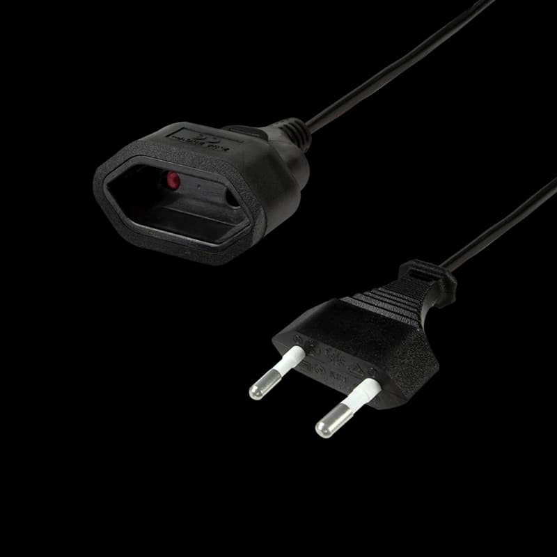 LogiLink Power cable extension. CEE7/16. black. 0.2 m