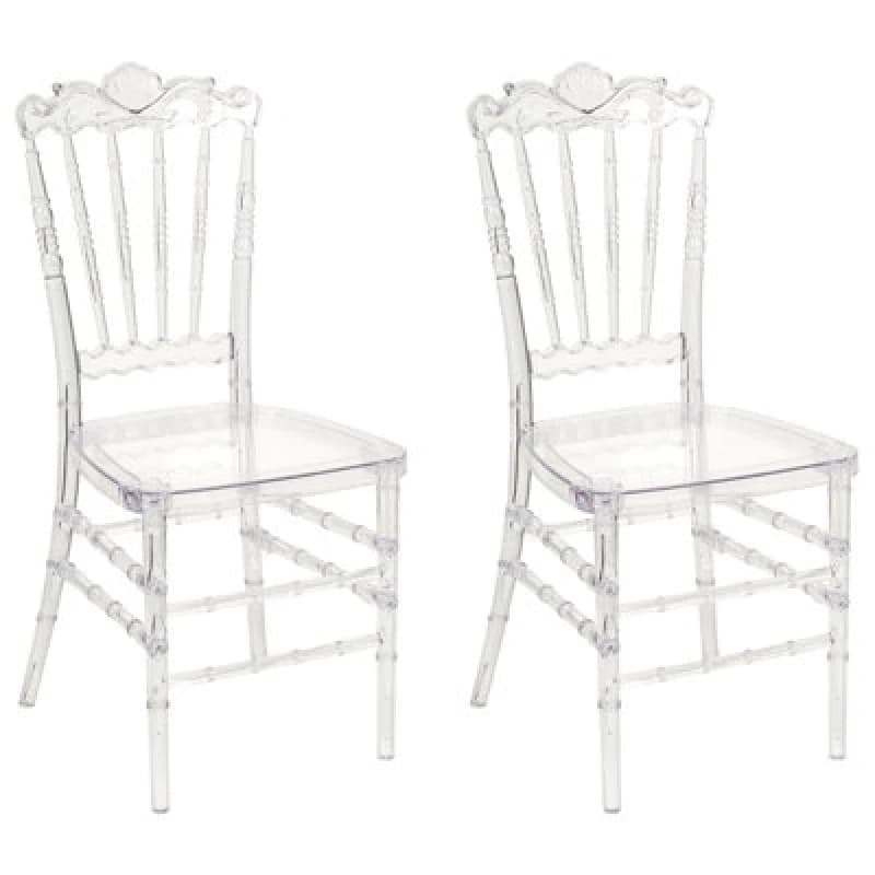 Beliani Set Of 2 Dining Chairs Mendon Transparent