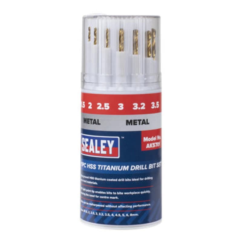 Sealey 11 Piece HSS Titanium Drill Bit Set