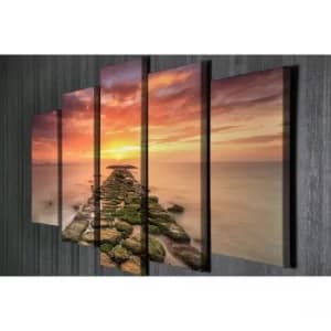BC59 Multicolor Decorative Canvas Painting (5 Pieces)