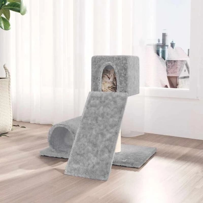 vidaXL Cat Tree w/ Sisal Scratching Post Light Grey 59cm, Grey 171607