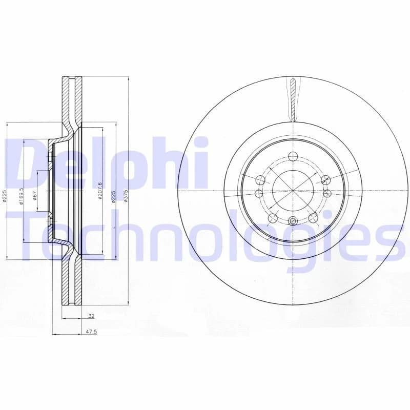 DELPHI Brake disc DELPHI BG9060C