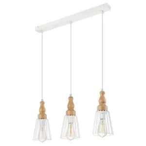 Ingrid Bar Pendant Ceiling Light White, 3x E27
