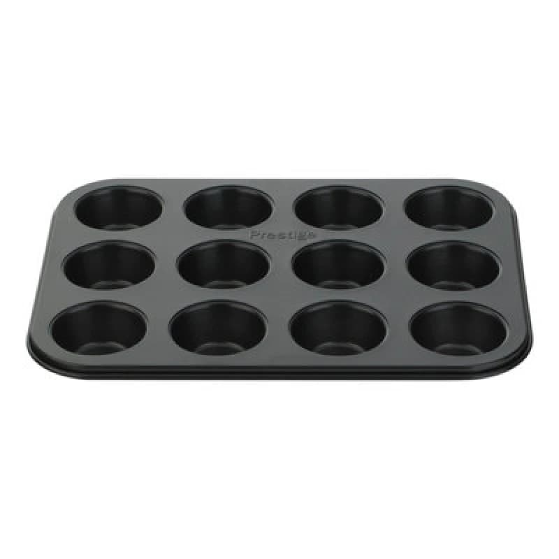 Prestige Black 'Inspire' Rectangular Steel Mini Muffin Tin - 12 Cup Black