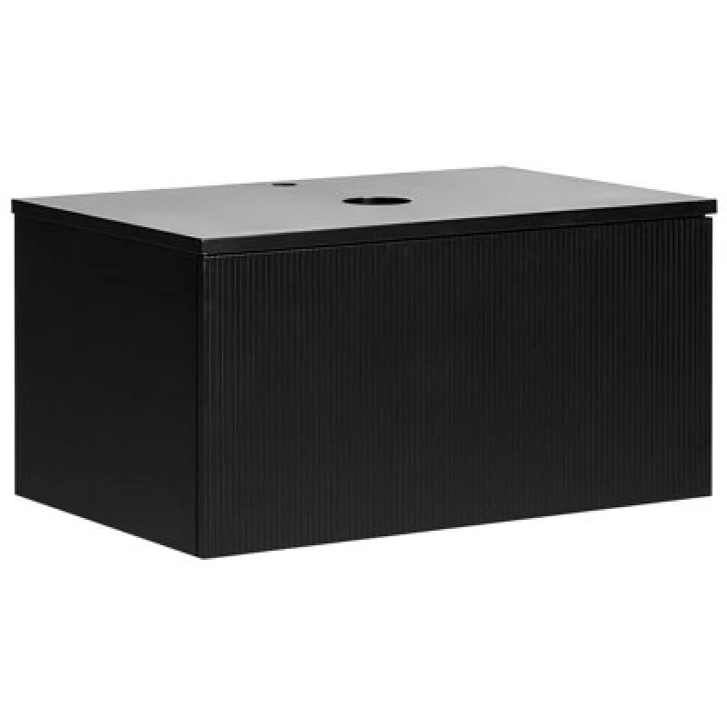 Beliani Wall Mounted Vanity Unit Alzira 80 Cm Black