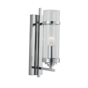 1 Light Glass Shade Candle Wall Light Chrome, E14