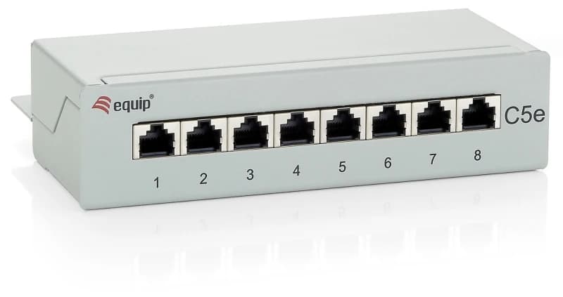 Equip 8-Port Cat.5e Desktop Patch Panel. Light Grey
