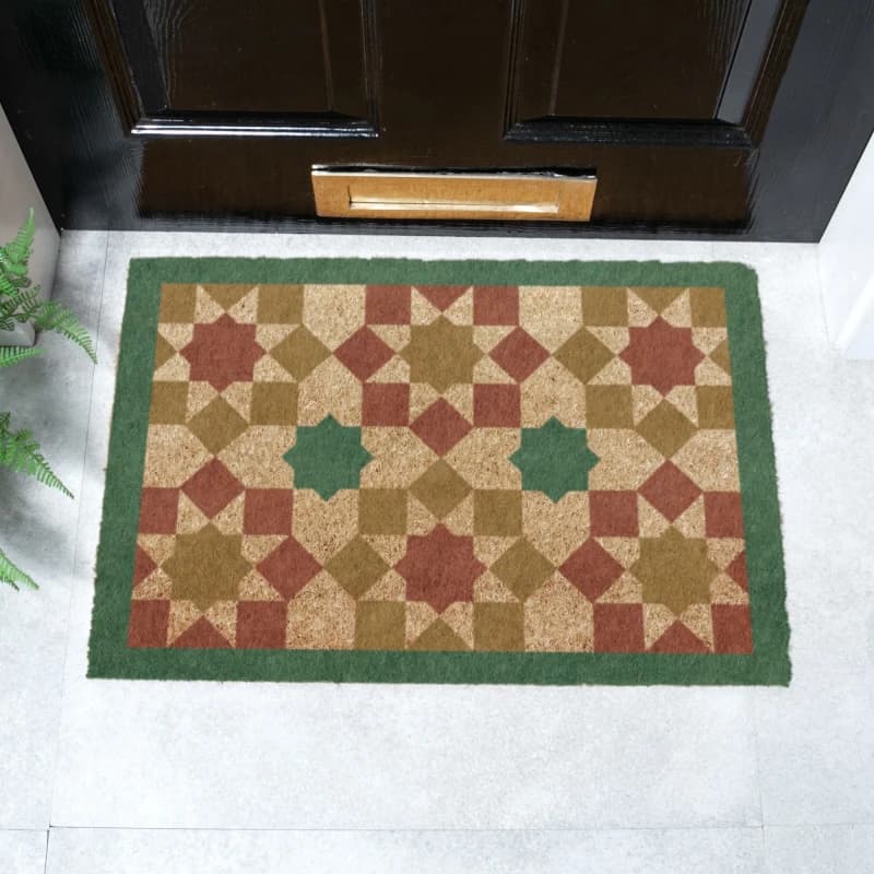 Artsy Doormats Green Moroccan Tile Pattern Doormat (60 X 40Cm)