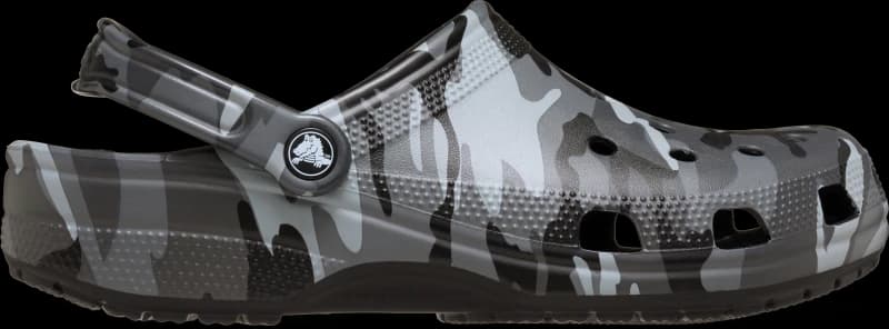 Crocs Unisex Classic Camouflage Clogs Black/Slate Grey M11