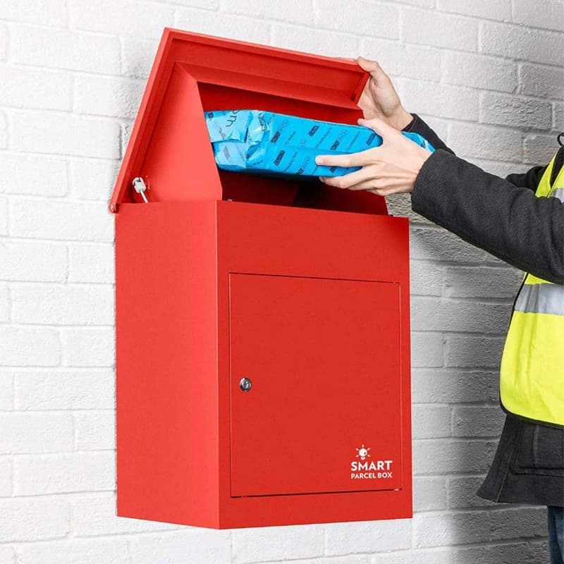 Homescapes Smart Parcel Box Medium Front Access Red