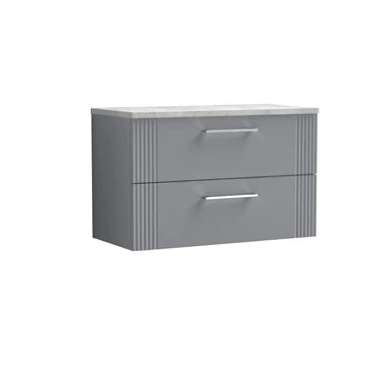 Balterley 2 Drawer Wall Hung Vanity Grey Laminate Worktop Grey 800mm Grey