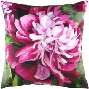 Winter Flowers Peony Cushion Fuchsia