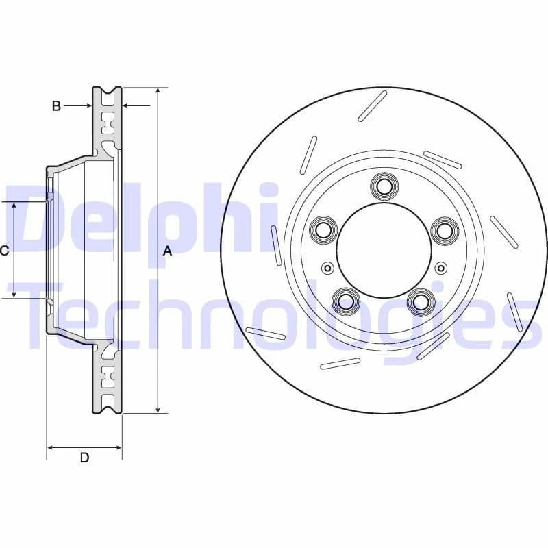 DELPHI Brake disc DELPHI BG9164C