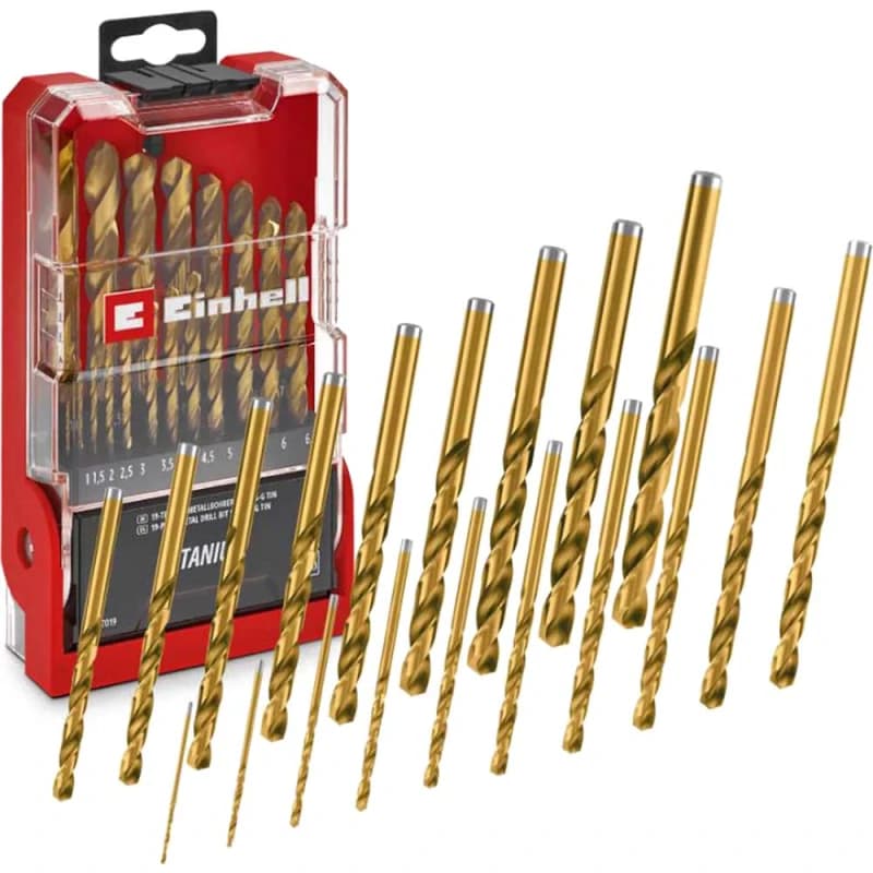 Einhell 19 Piece HSS-G Titanium Coated Drill Bit Set 49427019