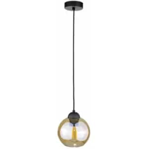 Keter Ambre Dome Pendant Ceiling Light Black, 15cm, 1x E27