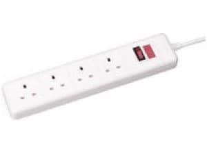 Extention Lead 4way Fused White