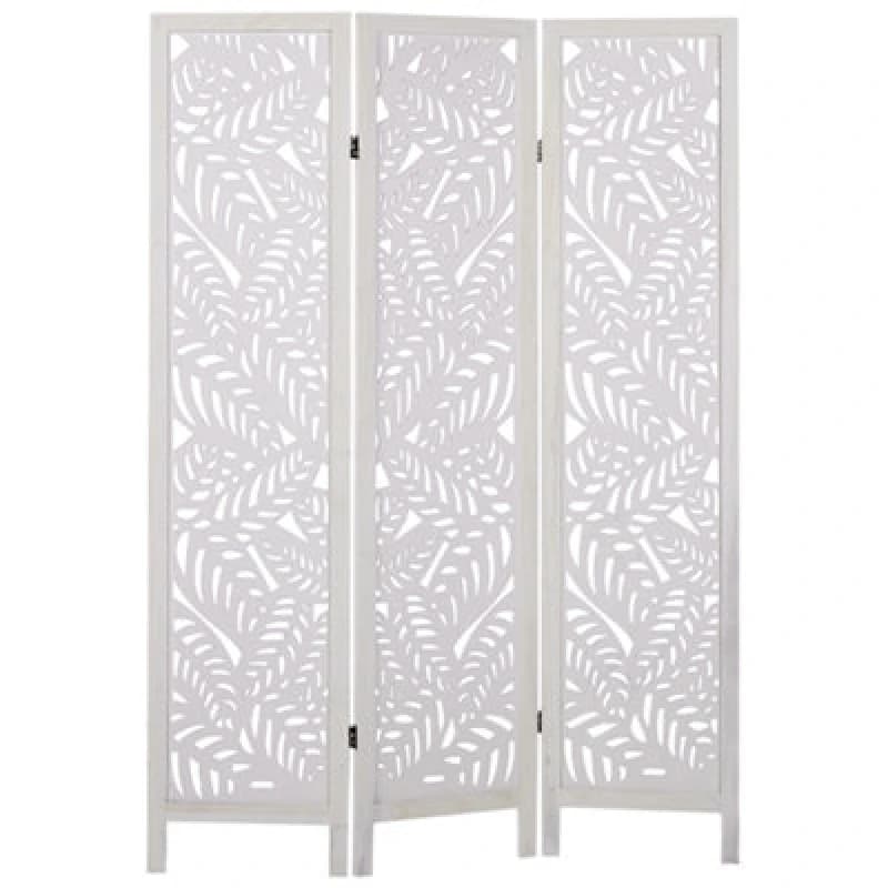 Beliani 3 Panel Room Divider Melago White 122cm 170 Cm