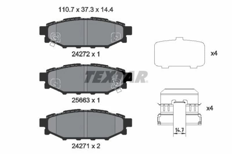 Brake pad set TEXTAR 2427201