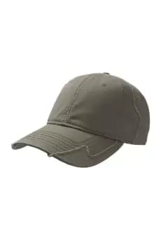 Hurricane Weathered 6 Panel Cap With Raw Edges