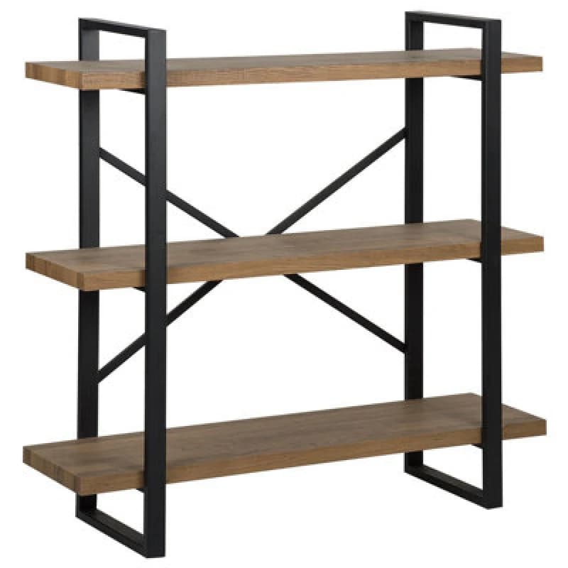 Beliani 3 Tier Shelving Unit Timber 111cm Dark Brown