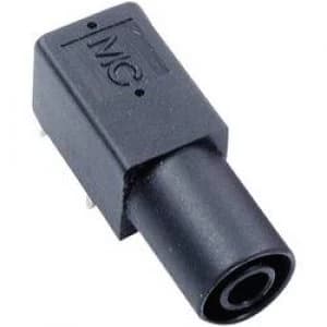 Safety jack socket Socket horizontal mount Black Staeubli