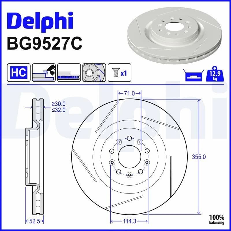 DELPHI Brake disc DELPHI BG9527C