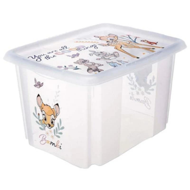 Keeeper Bambi Turn Around Stackable Box With Lid 30 Litre Transparent