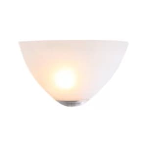 Capric Wall Uplight Steel Brushed, Alabaster White